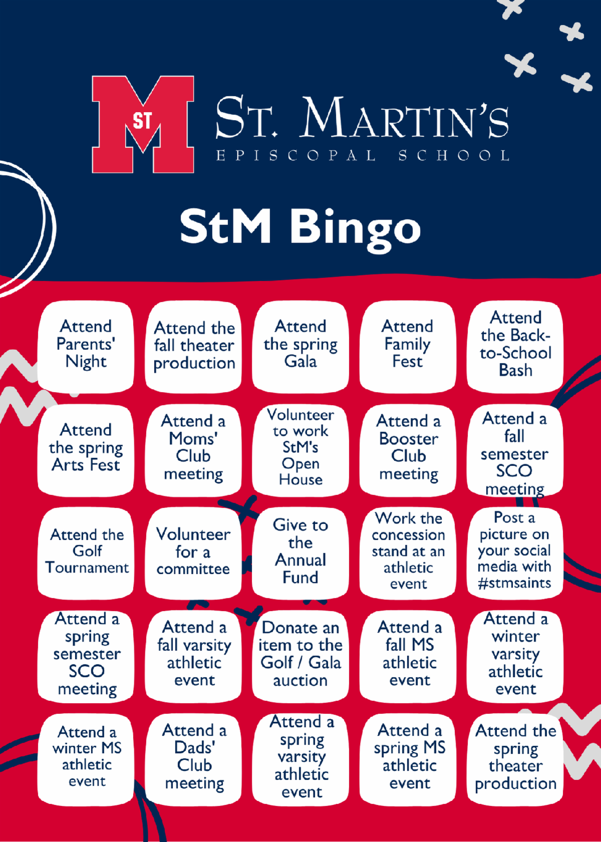 Show Your Saints Spirit with an StM Bingo Card