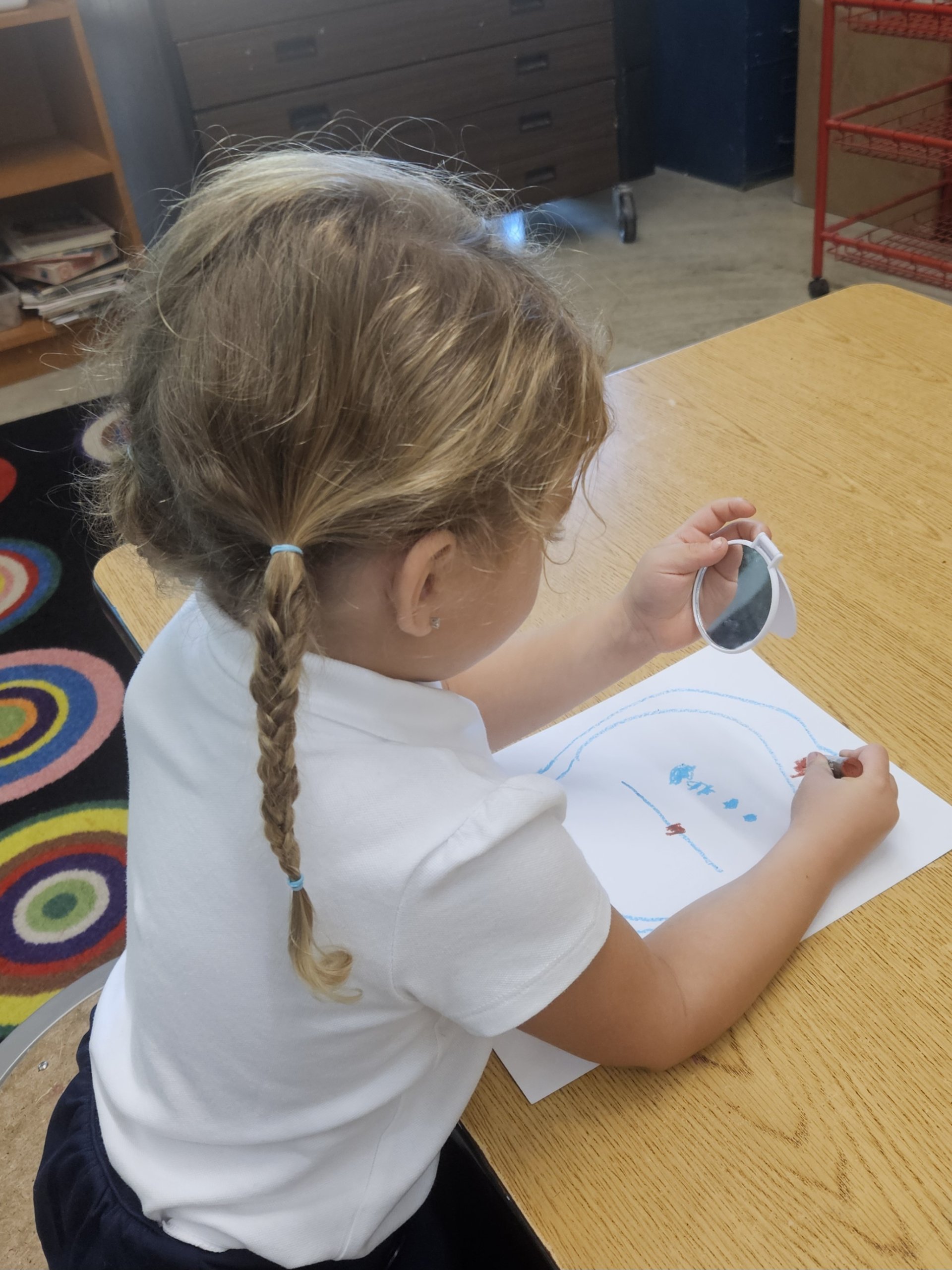 Pre-k Students Practice Self Portraits